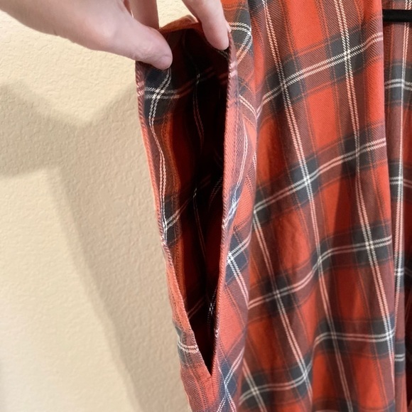 Loft Women's Cardigan Small Orange Plaid Comfy Flannel Contemporary Lagenlook - Picture 7 of 14